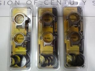 (3) Burris Signature Zee Rings 1 In. Medium Nickel (Weaver Style) (Upstairs)
