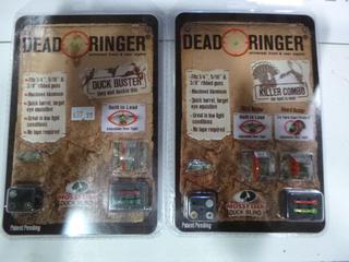 (1) Dead Ringer Combo Duck Buster Orange/Green Sights and (1) Dead Ringer Killer Combo Mossy Oak Turkey/Wing Shooting Sight (Upstairs)
