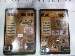 (1) Dead Ringer Combo Duck Buster Orange/Green Sights and (1) Dead Ringer Killer Combo Mossy Oak Turkey/Wing Shooting Sight (Upstairs)