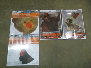 Qty of Champion Targets: (1) Zombie Vicious Animal, Size 12 In. x 18 In., Package of 6,  (1) Zombie Attack Variety Target, Size 12 In. x 18 In., Package of 6, (1) Zombie Cute Animal, Size 12 In. x 18 In., Package of 6, and (2) Re-Stick Targets, Size 16 In. x 15.75 In., Package of 25 Sheets (Upstairs)