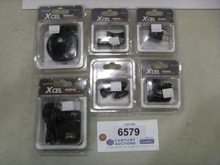 Qty of Assorted Spy Point XCEL Camera Items: (1) Straight Plus 90 Degree Extenders, (1) USB Power Adapter, Model XHD-A, (1) Dual Battery Charger, Model XHD-CHG, (1) Suction Mount, Model XHD-SM, (1) Sling Stud Mount, Model XHD-SSM, and (1) Tripod Mount, Model XHD-TPM (Upstairs)