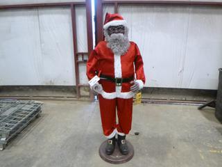 (1) 6 Ft. Santa with Animated Moving Hand, Collapses for Easy Storage (N-1-1)