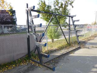 10ft X 5ft X 8ft 2in 7-Tier Powder Coated Single Sided  Cantilever Storage Rack 