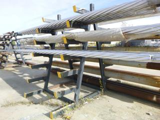 5ft X 8ft  Powder Coated Double Sided Cantilever Storage Rack w/ (14) 24in Racks *Note: Contents Not Included*