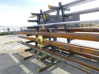 5ft X 8ft  Powder Coated Double Sided Cantilever Storage Rack w/ (14) 24in Racks *Note: Contents Not Included*