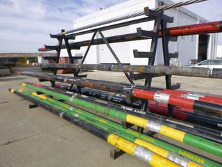 12ft X 8ft 8in Powder Coated Double Sided Cantilever Storage Rack w/ (14) 24in Racks *Note: Contents Not Included*