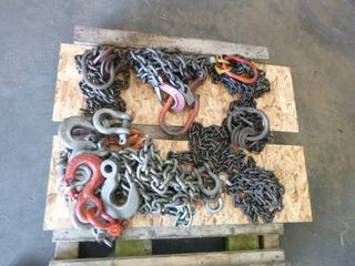 Qty Of Assorted Lifting Chains And Shackles *Note: Certification Unknown*