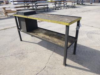 81in X 24in X 40 1/2in Work Bench w/ Plywood Shelves
