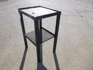 25in X 20 1/2in X 38in Steel Table Frame w/ Plywood Shelves