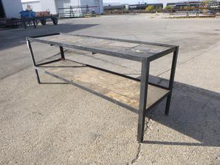97in X 26in X 36in Steel Table Frame w/ Plywood Shelves