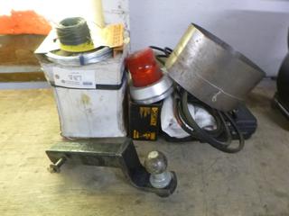 2in Ball Hitch C/w Galvanized Wire, Box Of Twine, A36 Belt, A58 Belt And AX50 Belt