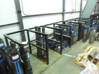 Qty Of (2) 78.5in X 38in X 36in And (1) 31in X 38in X 36in Cylinder Storage Racks *Note: Contents Not Included, Missing Chain, Buyer Responsible For Load Out*