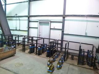 Qty Of (3) 78.5in X 38in X 36in Cylinder Storage Racks *Note: Contents Not Included, Buyer Responsible For Load Out*