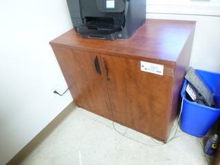 35.5in X 22in X 29.5in 2-Door Storage Cabinet *Note: Printer Not Included*