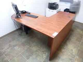 L-Shape Office Desk w/ 2-Drawers *Note: Contents Not Included*