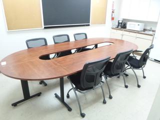 11ft Oval Boardroom Table C/w (6) Chairs