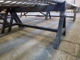 Qty Of (2) 73in Custom Steel Sawhorses *Note: Contents Not Included*