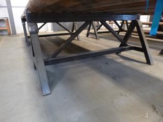 Qty Of (2) 73 1/2in Custom Steel Sawhorses *Note: Contents Not Included*