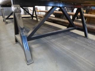 Qty Of (2) 74in Custom Steel Sawhorses *Note: Contents Not Included*