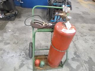 Oxy/Acetylene Cutting Torch Cart C/w Torch, Gauges And 10ft Hose *Note: Cylinder Not Included*