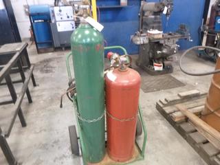 Oxy/Acetylene Cutting Torch Cart C/w Torch, 10ft Hose, Regulator And Gauge *Note: Cylinders Not Included*
