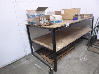 94in X 44in X 41in Custom Metal Shelf C/w (4) Boxes Of Assorted Size Warlock Bearings And Approx. (21) Cylinder Bearings(PN: BS50-S1-007RD)