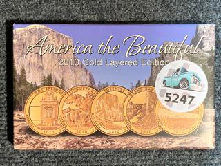 2010 USA Gold Layered "America The Beautiful" Coin Set.