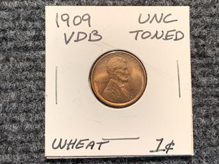 1909 USA One Cent "VDB" Coin.