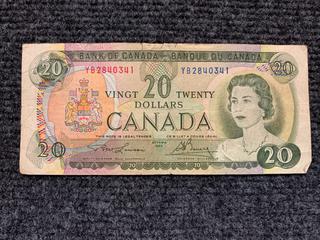 1969 Canada Twenty Dollar Bank Note, S/N YB2840341.