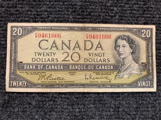 1954 Canada Twenty Dollar Bank Note, S/N FW9461666.