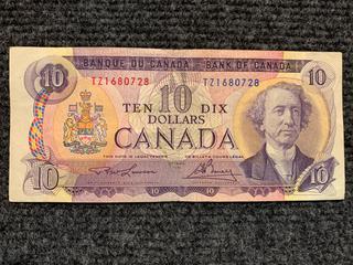 1971 Canada Ten Dollar Bank Note, S/N TZ1680728.