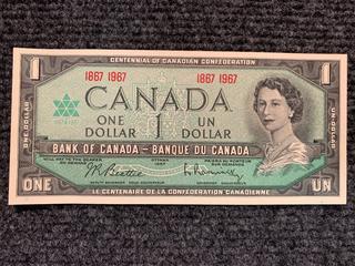 1967 Canada One Dollar Centennial Bank Note, S/N 1867 - 1967.