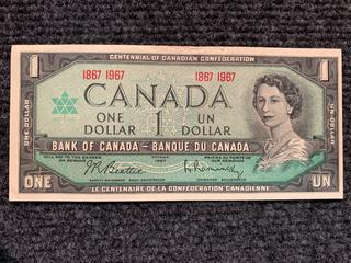 1967 Canada One Dollar Centennial Bank Note, S/N 1867 - 1967.