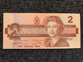 1986 Canada Two Dollar Bank Note, S/N BUV0850611.