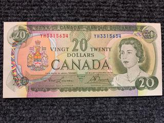 1969 Canada Twenty Dollar Bank Note, S/N YH3315634.