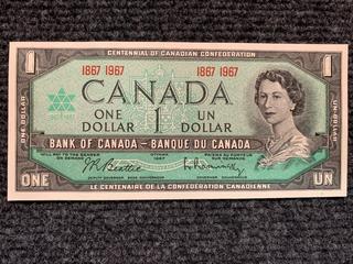 1967 Canada One Dollar Centennial Bank Note, S/N 1867 - 1967.