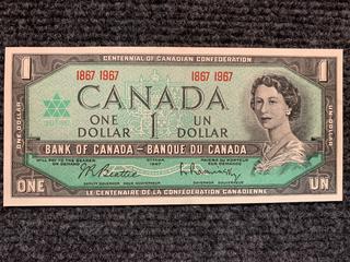 1967 Canada One Dollar Centennial Bank Note, S/N 1867 - 1967.