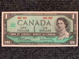 1967 Canada One Dollar Centennial Bank Note, S/N 1867 - 1967.