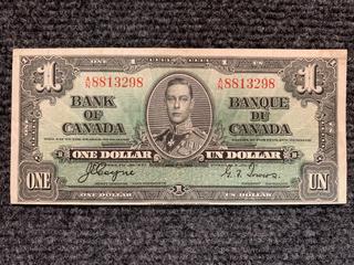 1937 Canada One Dollar Bank Note, S/N AN8813298.