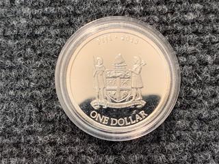 2013 Fiji One Dollar Half Ounce .999 Fine Silver Coin.