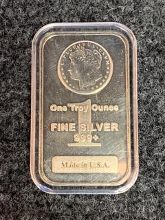 USA One Troy Ounce .999 Fine Silver Bar.