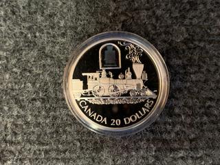 2000 Canada Twenty Dollar One Ounce .9999 Fine Silver "The Toronto" Holographic Coin c/w Display Case.