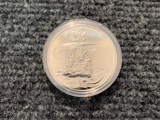 2004 Canada One Dollar .9999 Silver "400th Anniversary - First French Settlement" Coin c/w Display Case.