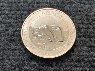 2013 Canada Eight Dollar One and Half Ounce .9999 Fine Silver Coin.