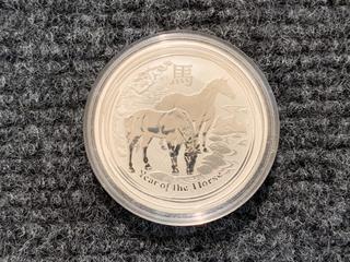 2014 Australia Fifty Cent Half Ounce .999 Silver "Year of The Horse" Coin.