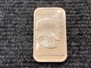 USA One Ounce .999 Fine Silver Bar.