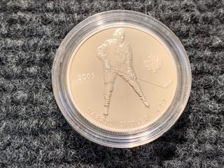 2005 Canada Fifty Cent Silver "Darryl Sittler" Coin.