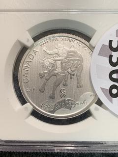 2015 Canada Two Dollar Half Ounce .9999 Fine Silver "Calgary Stampede" Coin (NGC Rated MS 70).