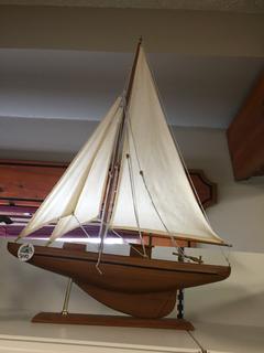 Wooden Sailing Ship ~ 20" Wide x 24" Tall.