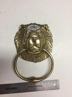 Brass Lions Head Door Knocker.